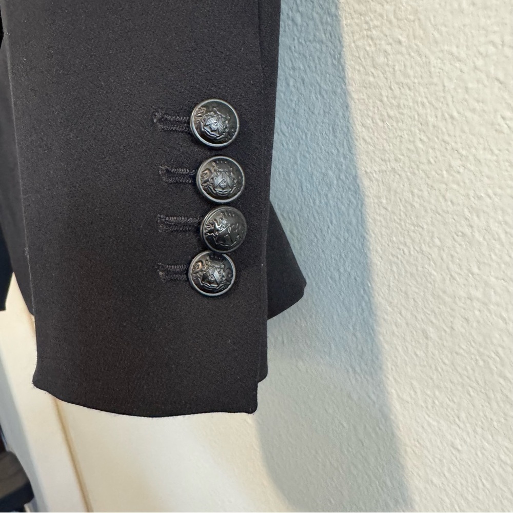 Express Black Supersoft Twill Stretch Blazer Jacket Double Breasted XS - Picture 3 of 7